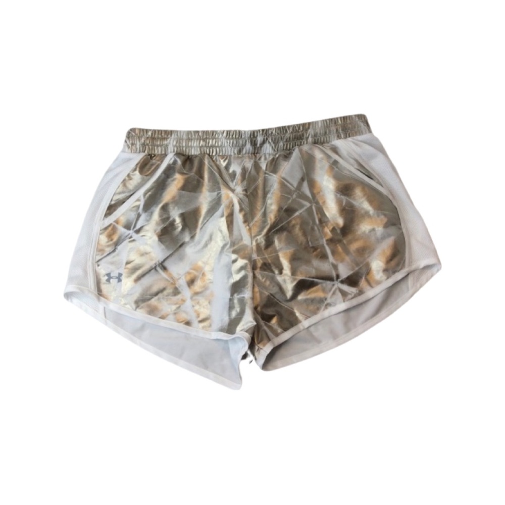 Under Armour Women's Fly-By Printed Running Shorts Size M Metallic